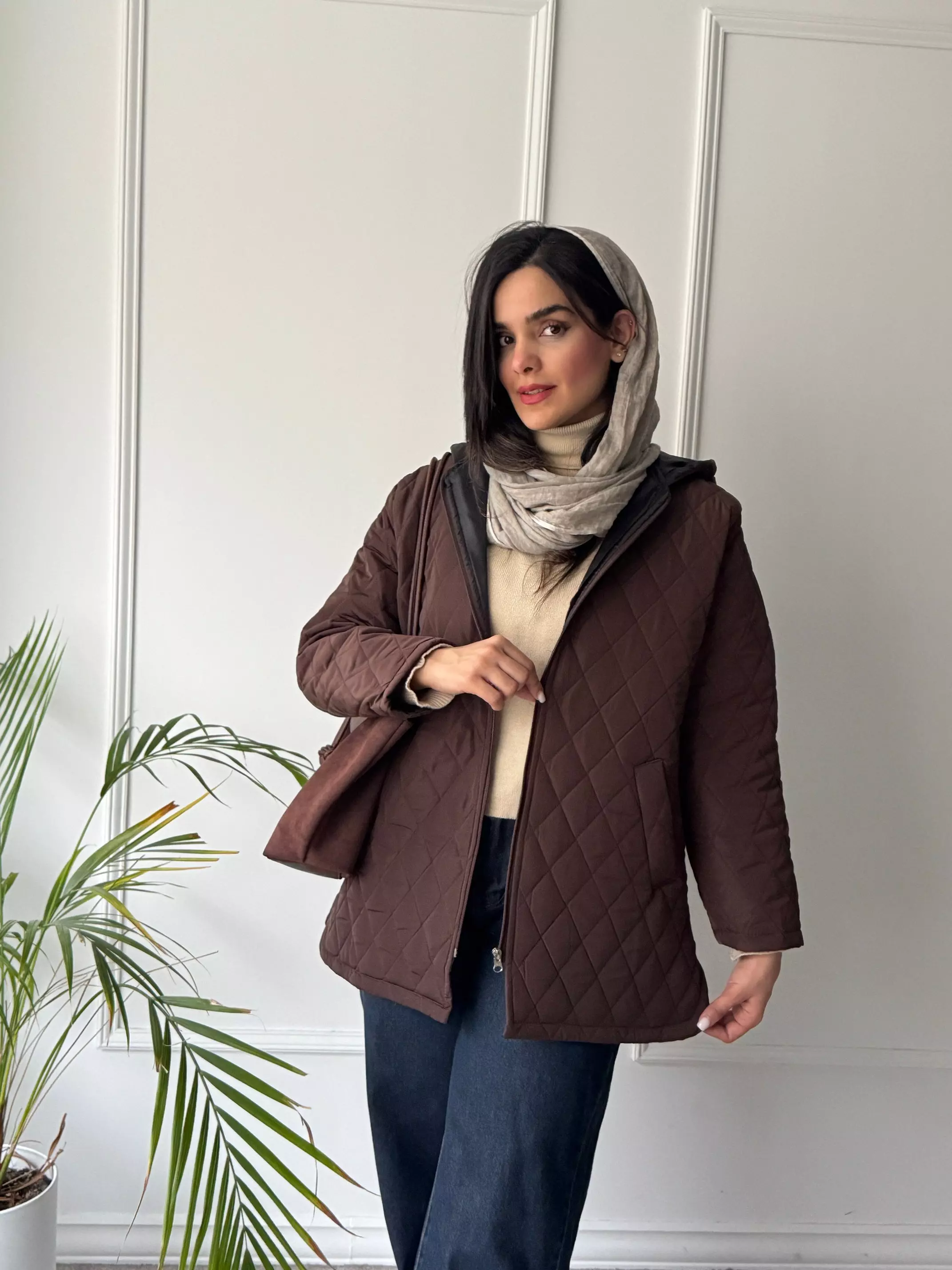 کاپشن زنانه کلاهدار آستردار ونوس